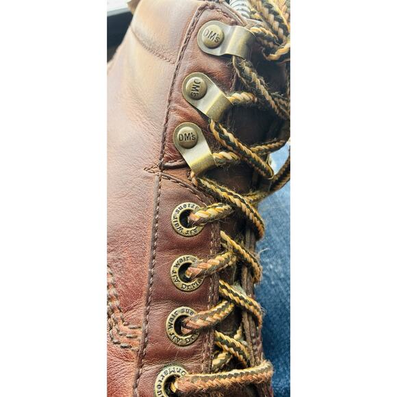 Vtg Y2K Yellow Stitch Dr. Martens Brn UK 4 US 6-6.5 Chunky Lug Sole Boot England - Picture 7 of 12